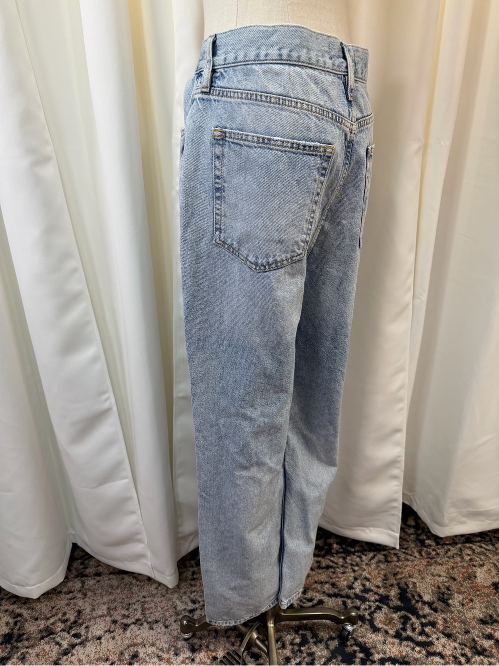 We The Free High Rise Light Blue Distressed Wide Leg Jeans - Picture 13 of 14